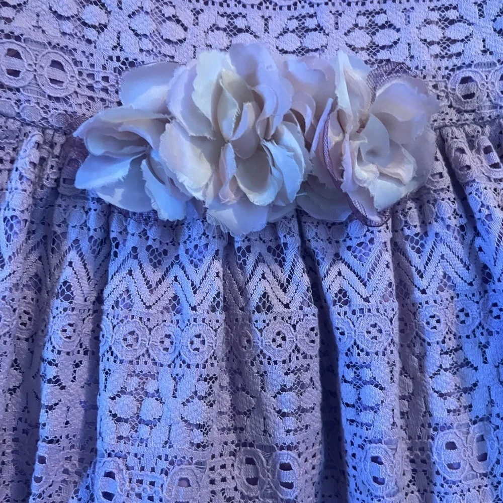 Laura Ashley London girls lined & layered lavender dress Sz 6 tulle